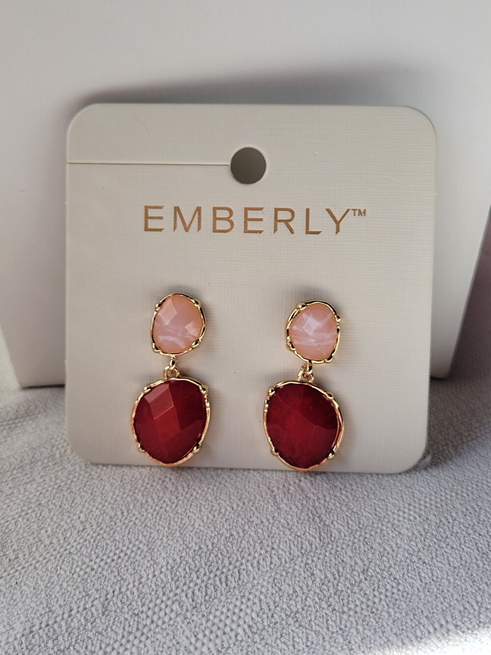 Emberly Pink and Red Drop Earrings